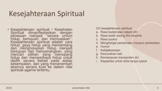 Pengaruh Spiritualitas Terhadap Tingkat Kesejahteraan Kesehatan Mental