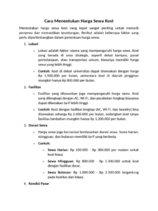 Strategi menaikkan harga sewa kost tahunan: Panduan lengkap untuk pemilik properti