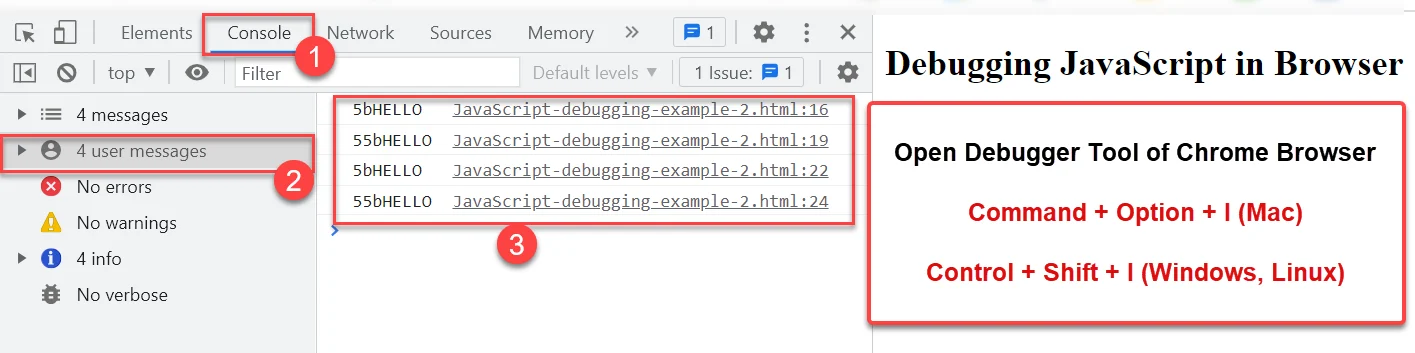 Tips Debugging JavaScript Chrome