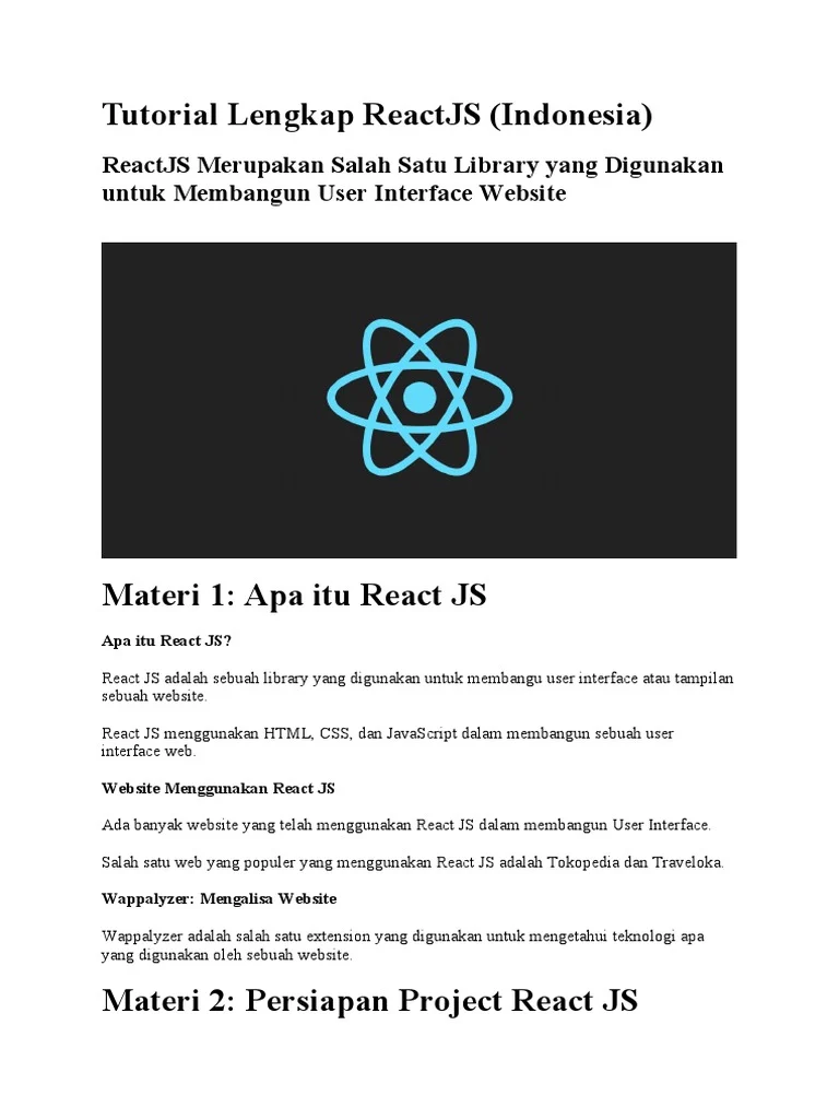 Tutorial React.js bahasa Indonesia – Panduan Lengkap untuk Pemula